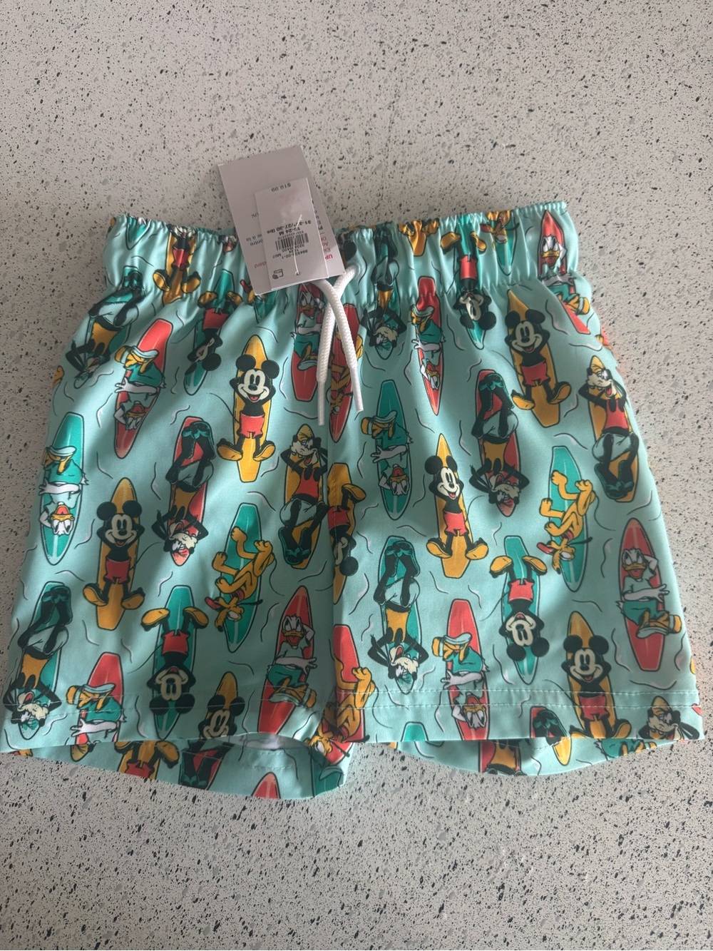 Disney Teal Mickey & Friends Surfboard Print Shorts